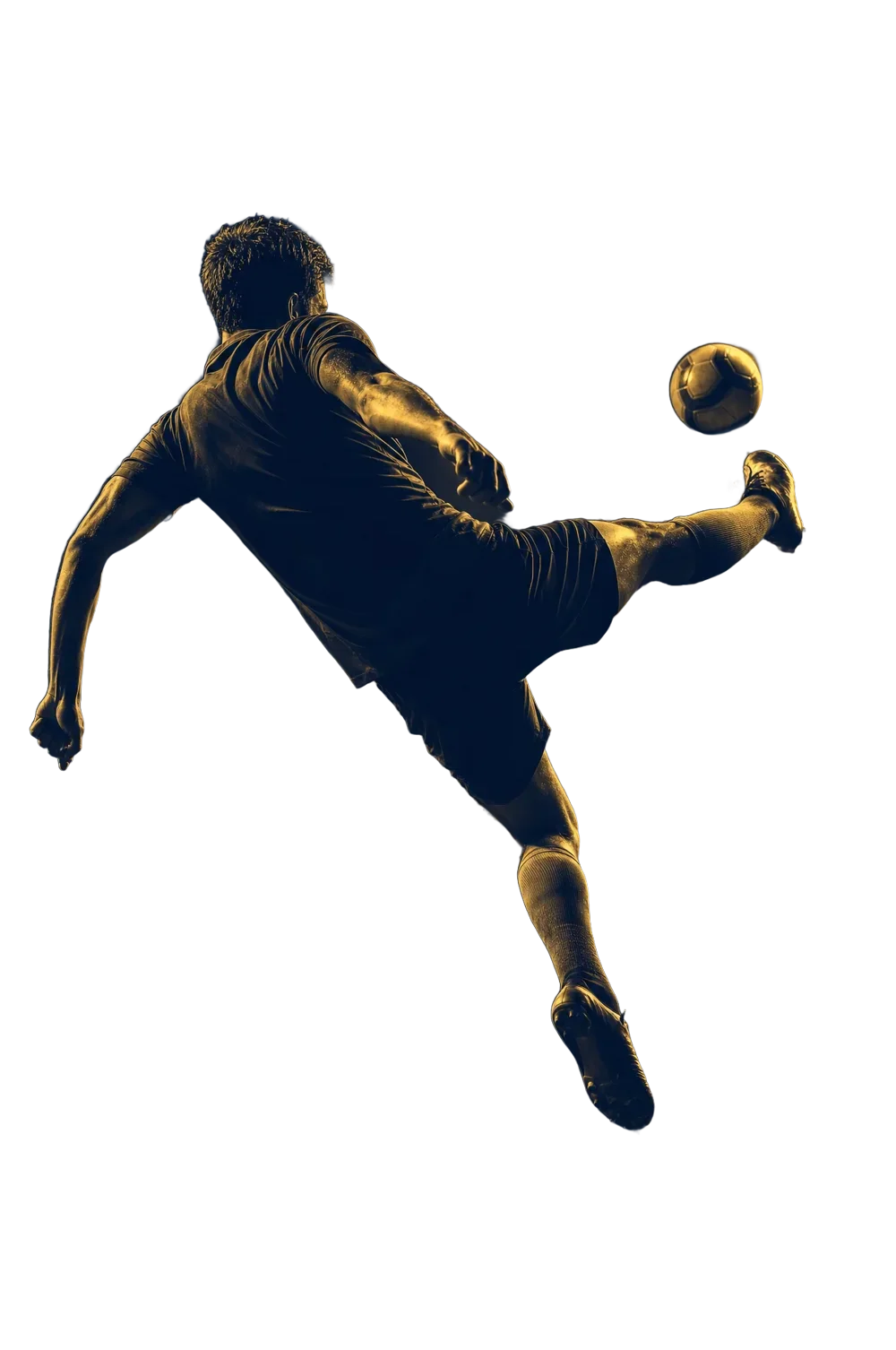 Vole vuruşu yapan futbolcu